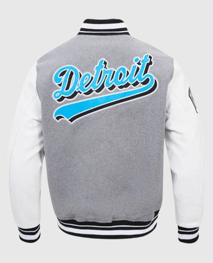 Detroit Lions Script Tail Classic Rib Varsity Jacket