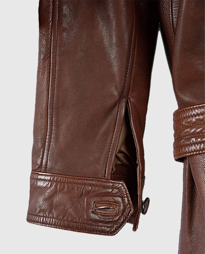Women's Spanish Brown Leather Long Coat