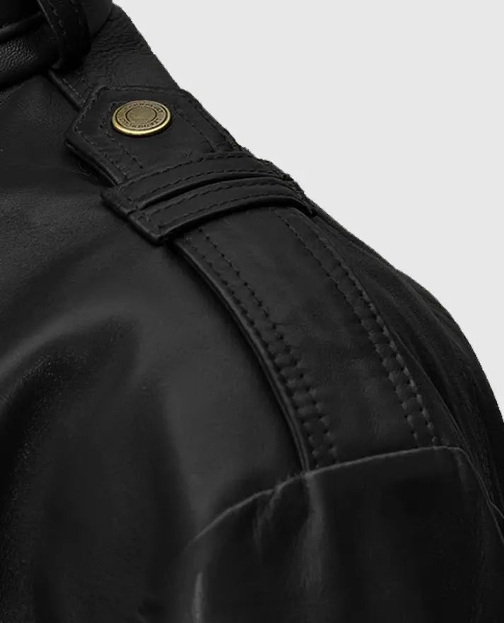Men's Military Inspired Leather Jacket 