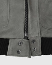 Harbor Gray Kendall Jenner Leather Jacket