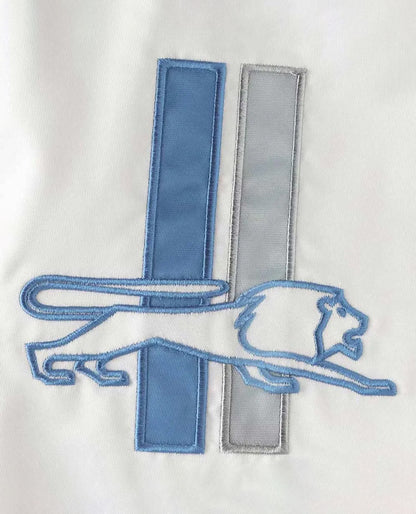 Detroit Lions Throwback D-Line White Satin Jacket