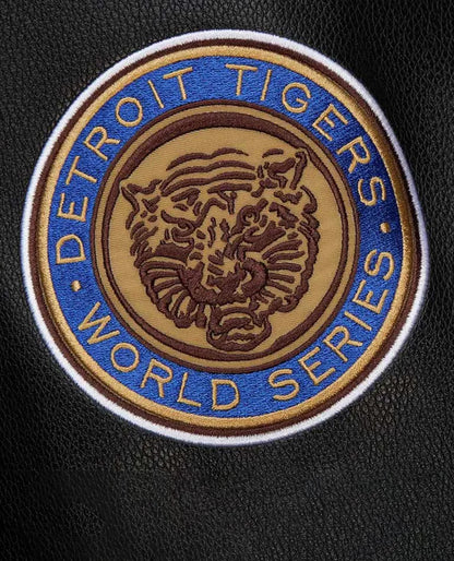 Detroit Tigers Black Out Vintage Logo Varsity Jacket