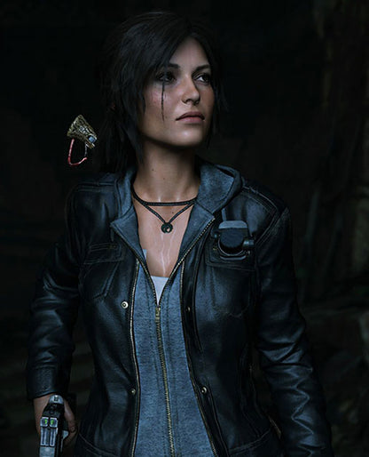 Alicia Vikander Lara Croft Tom Raider Leather Jacket