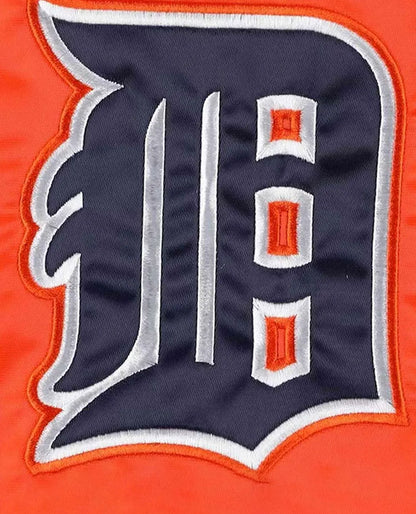 Slider Detroit Tigers Orange Varsity Satin Jacket