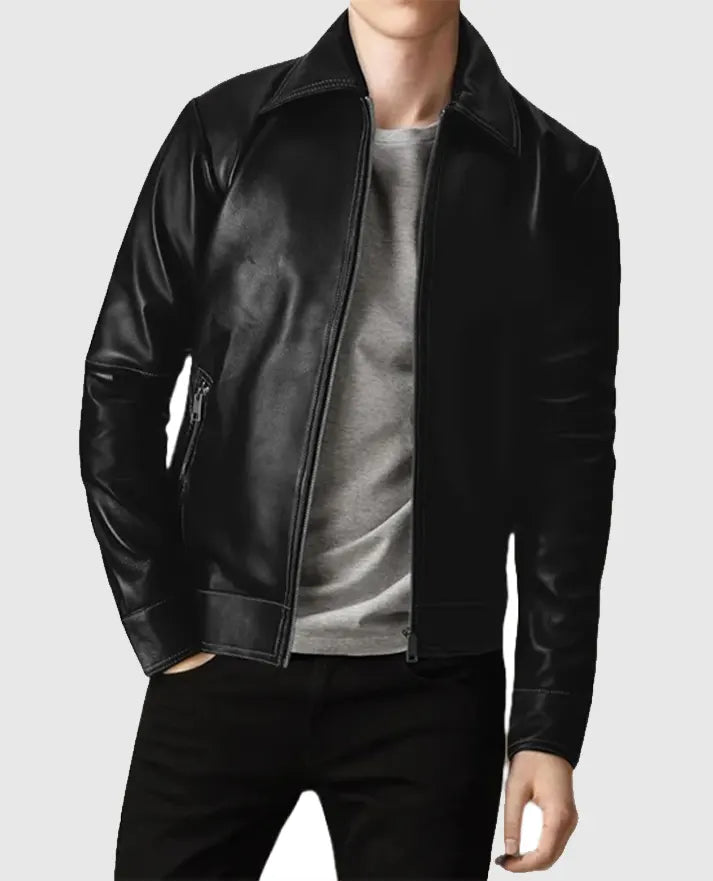 Men’s Black Slim Fit Leather Jacket