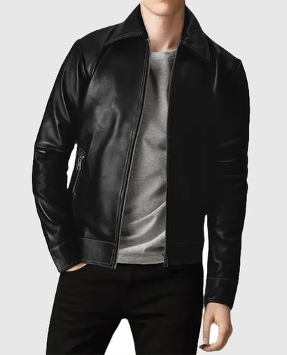 Men’s Black Slim Fit Leather Jacket