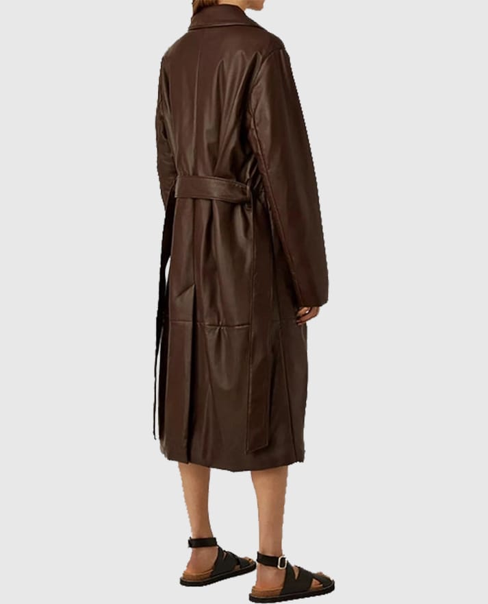 Women's 90s Vintage Leather Long Coat