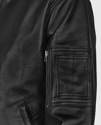 Men's MA-1 Bomber Leather Jacket
