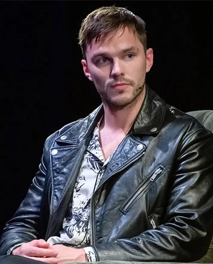 Nicholas Hoult Black Leather Jacket
