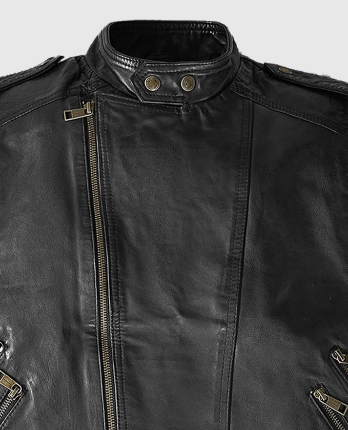 Classic Men’s Black Biker Leather Vest