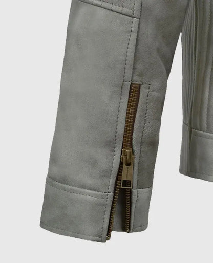 Men’s Harbor Gray Biker Suede Jacket