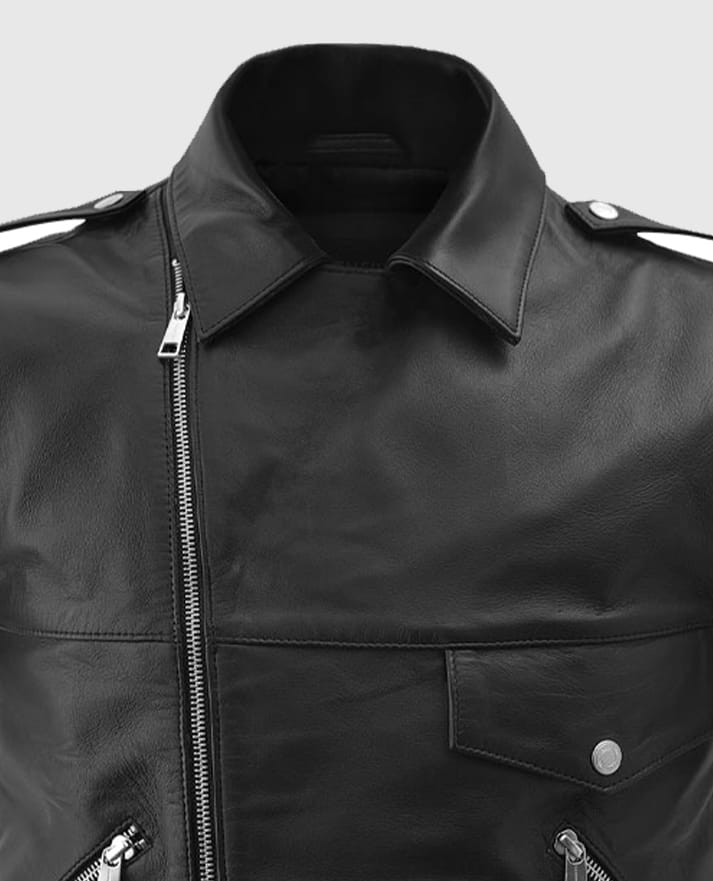 Men’s Biker Leather Vest with Buckled Strap
