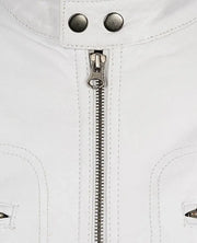 Men’s White Motorcycle leather Jacket