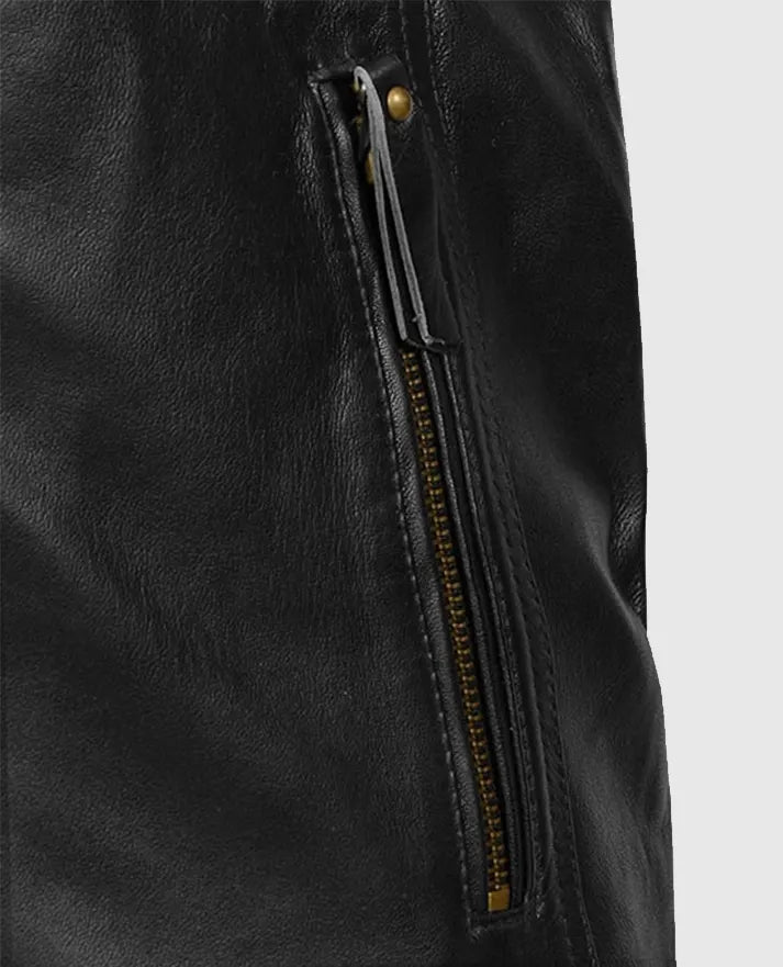 Men’s Motorcycle Black Leather Jacket