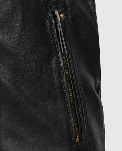 Men’s Motorcycle Black Leather Jacket