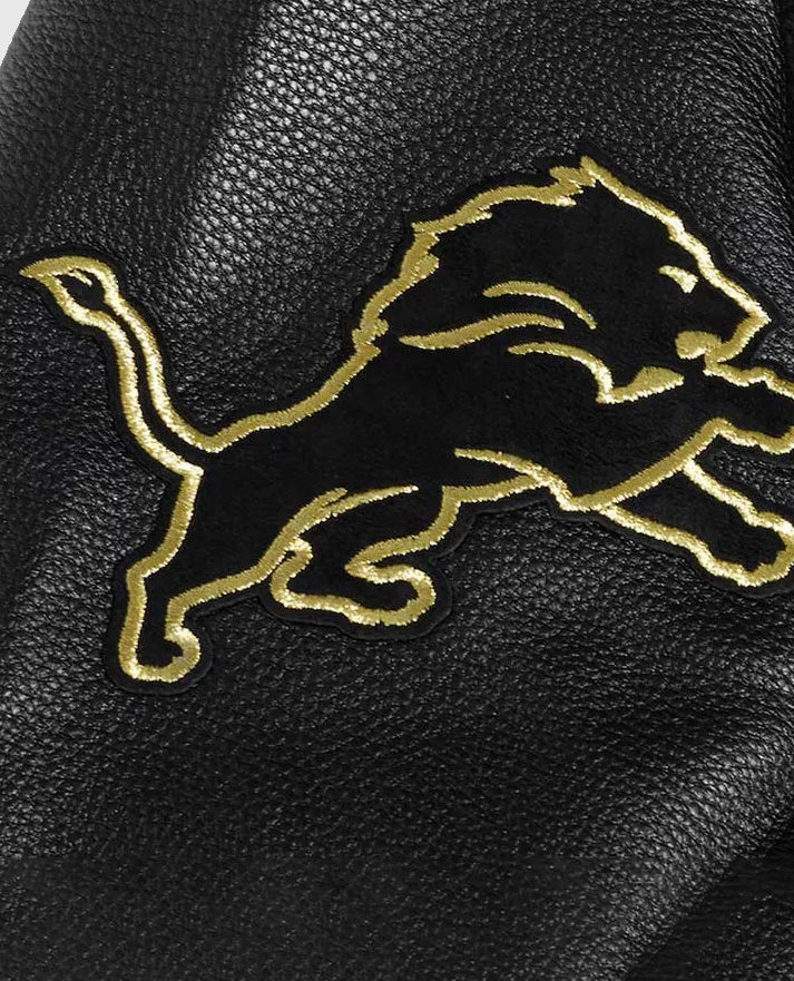 Detroit Lions Black & Gold Varsity Jacket
