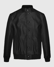 John Cho Leather Bomber Jacket
