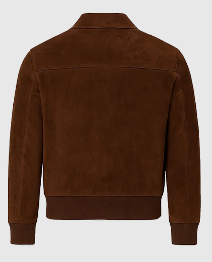 David Beckham Brown Suede Leather Jacket