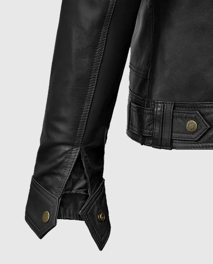 Men's Military Inspired Leather Jacket 