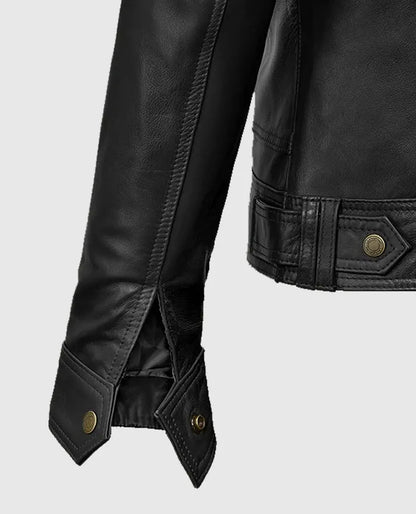 Men's Military Inspired Leather Jacket 