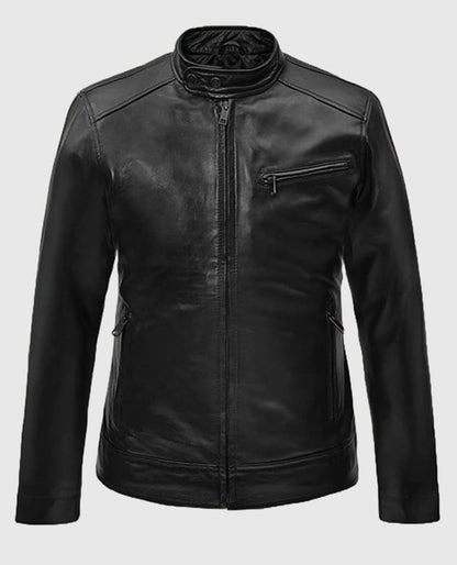 Michael Fassbender Black Biker Leather Jacket