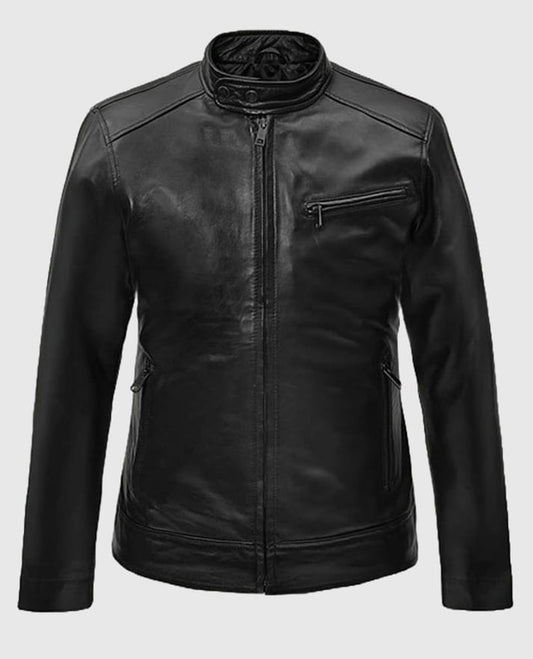 Michael Fassbender Black Biker Leather Jacket