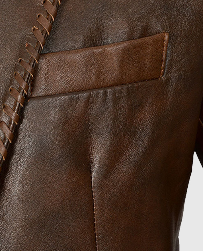 Men's Spanish Brown Medieval Leather Blazer