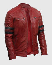 Fight Club Tyler Durden Retro Red and Black Leather Jacket