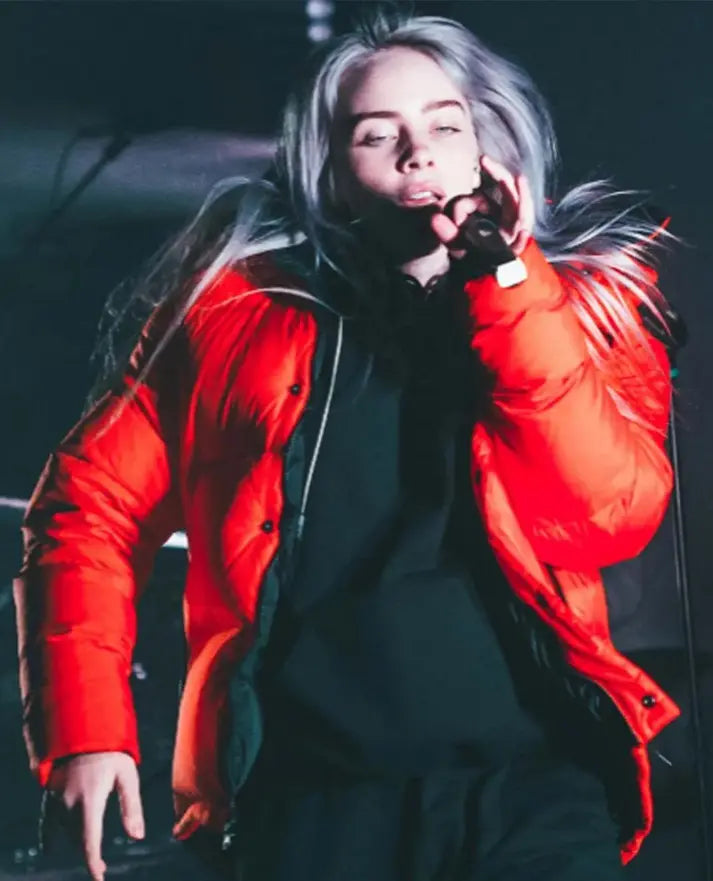 Billie Eilish Red Puffer Jacket