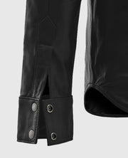 Men’s Black Trucker Leather Jacket
