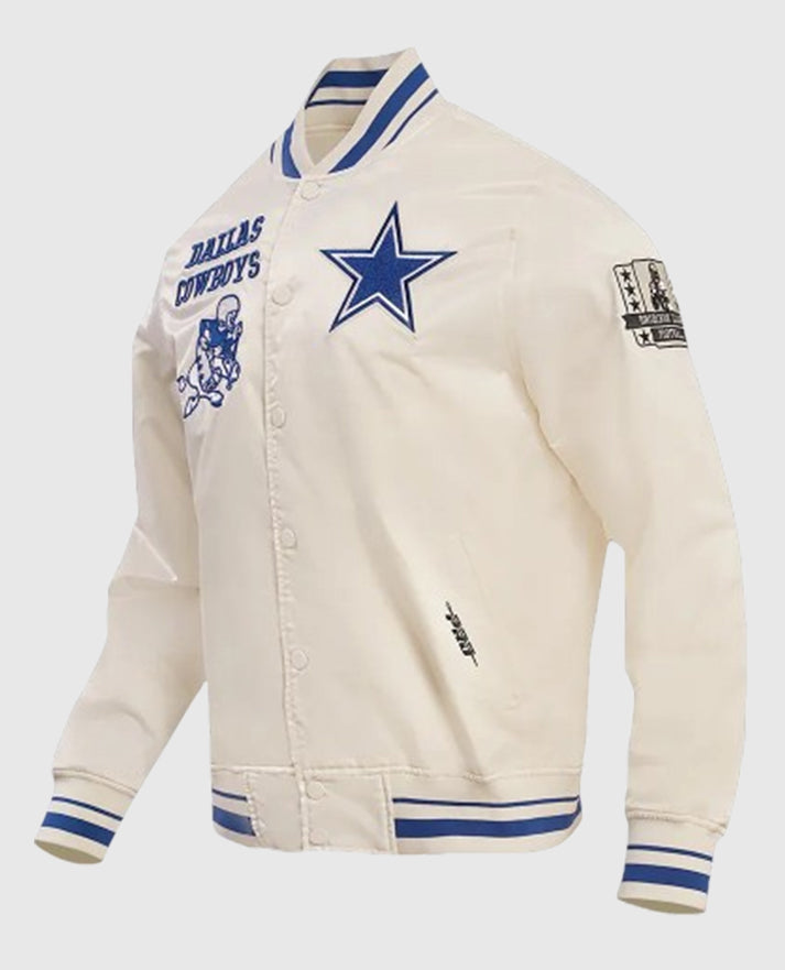 Dallas Cowboys Retro Classic Rib Satin Jacket