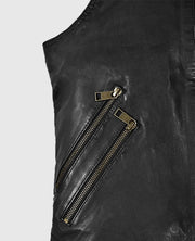 Classic Men’s Black Biker Leather Vest