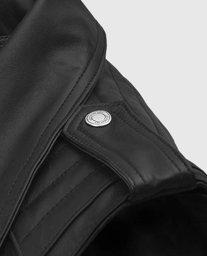 Men’s Black Bikers Quilted Leather Vest