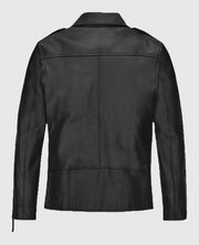 Ansel Elgort Biker Black Leather Jacket