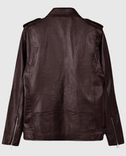 Joe Jonas Maroon Leather Jacket