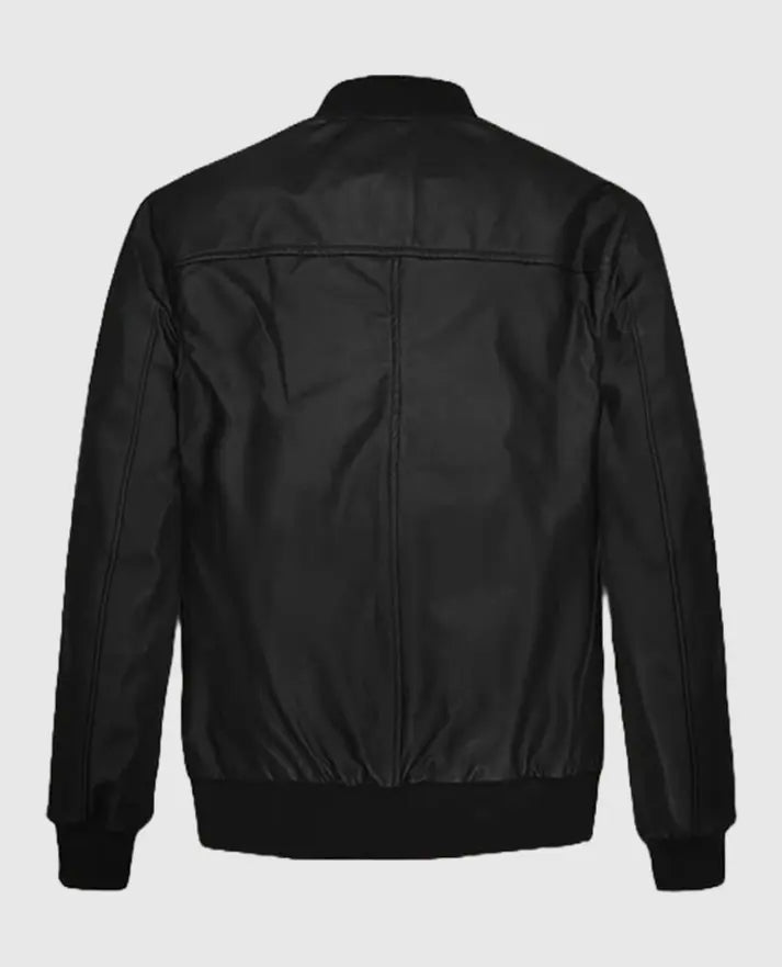 John Cho Leather Bomber Jacket