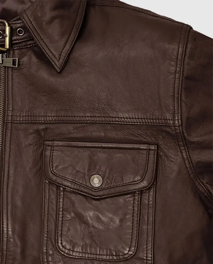 Men's Retro Style Brown Leather Jacket