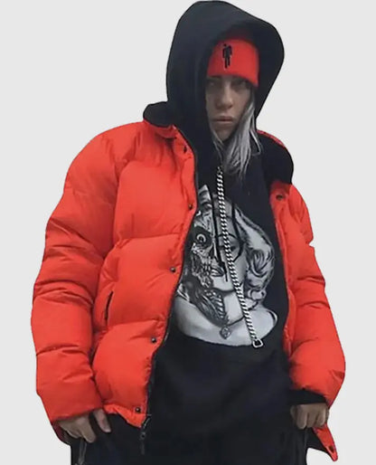 Billie Eilish Red Puffer Jacket