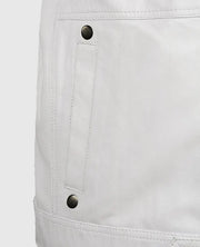 Men’s White Motorcycle leather Jacket