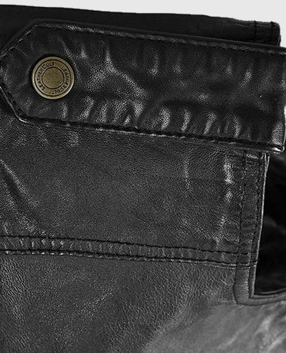 Classic Men’s Black Biker Leather Vest