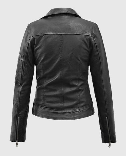 Karen Gillan Black Leather Jacket