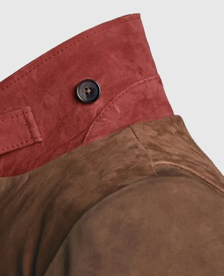 Men's Safari Hickory Suede Leather Blazer