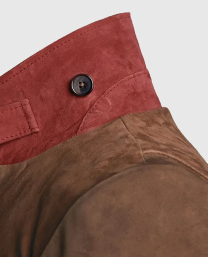 Men's Safari Hickory Suede Leather Blazer