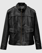 Men's Military Inspired Leather Jacket 