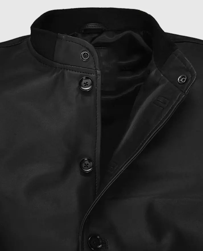 John Cho Leather Bomber Jacket