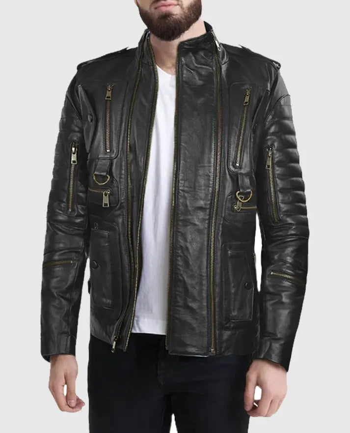 Men’s Classic Black Leather Jacket