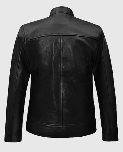 Michael Fassbender Black Biker Leather Jacket