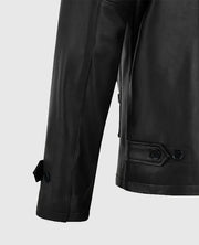 Men's Black Cafe Racer Leather Jacket 