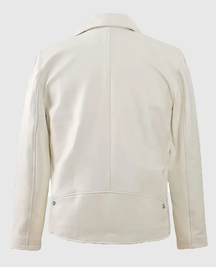 Nick Jonas White Leather Jacket