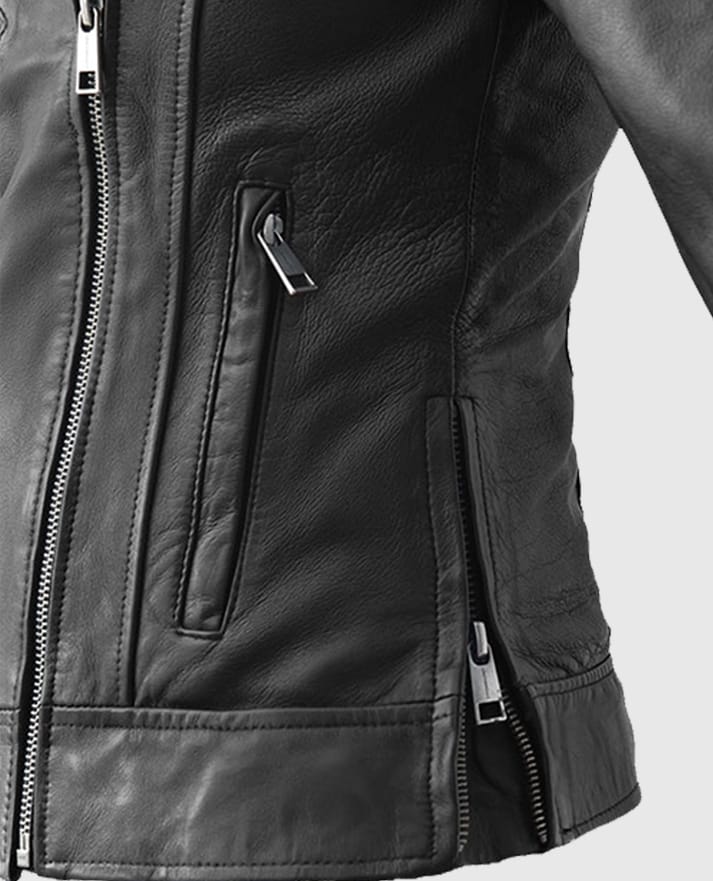 Karen Gillan Black Leather Jacket